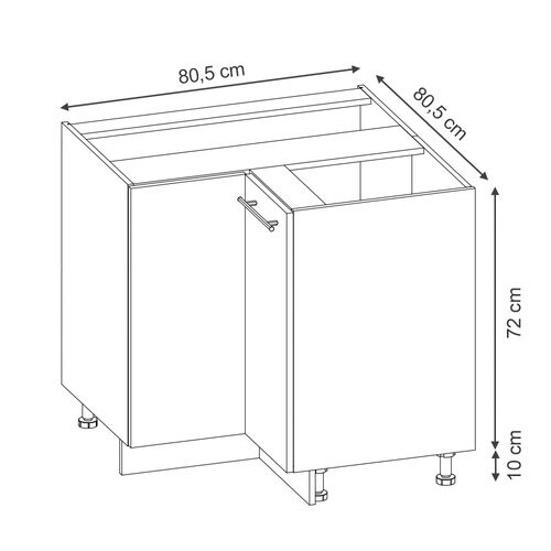 Meuble Dangle Fame-line 56714 Chêne De Force Doré 80.5cm Sans Pt