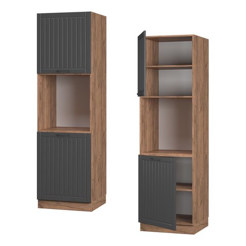 Meuble Pour Four Fame-line 56721 Gris Foncé 60cm Ouvert