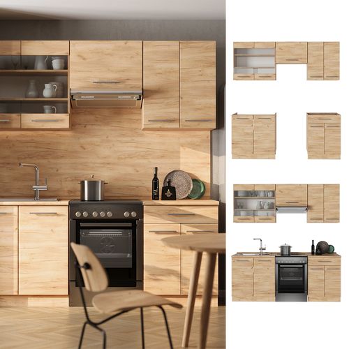 Cuisine Fame-line 56729 Chêne De Force Doré 200cm , Pt Chêne