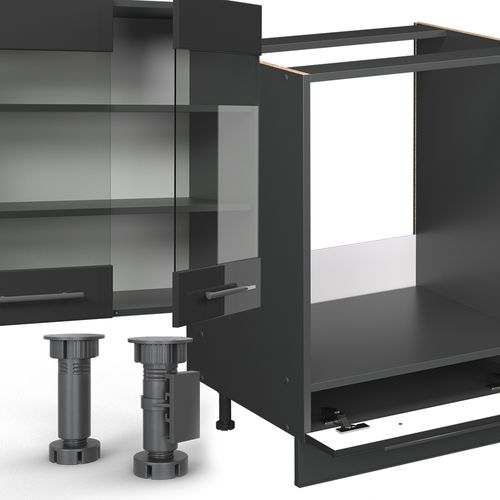 Cuisine Fame-line 56731 Anthracite Haute Brillance 355cm Sans Pt