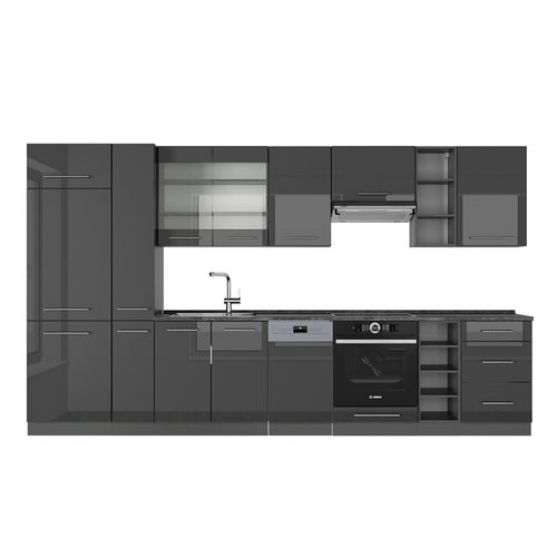 Cuisine Fame-line 56731 Anthracite Haute Brillance 355cm Sans Pt