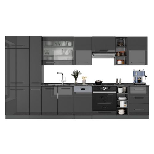 Cuisine Fame-line 56731 Anthracite Haute Brillance 355cm Sans Pt