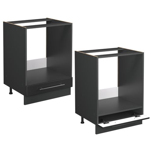 Meuble Pour Four Fame-line 56744 Anthracite Haute Brillance 60cm Sans Pt