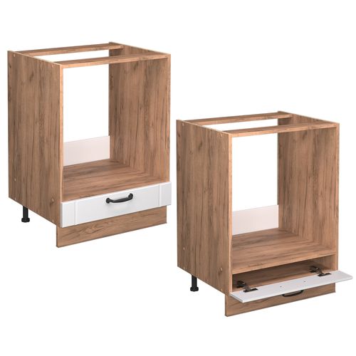 Meuble Pour Four Fame-line 56753 Blanc Campagne 60cm , Pt Chêne