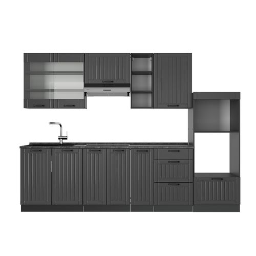 Cuisine Fame-line 56769 Gris Foncé 280cm , Pt Anthracite