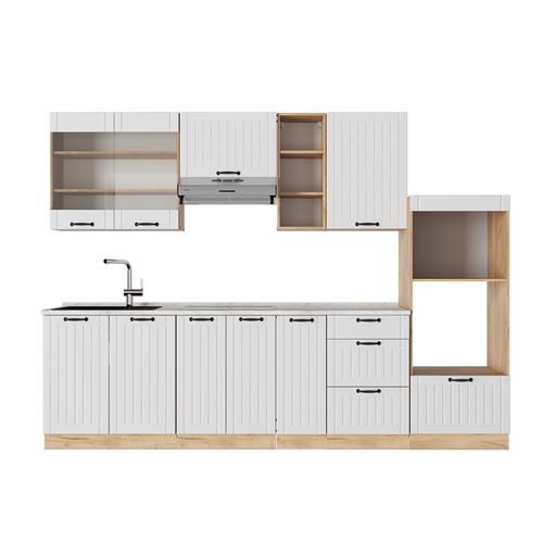 Cuisine Fame-line 56771 Blanc Campagne 280cm , Pt Marbre