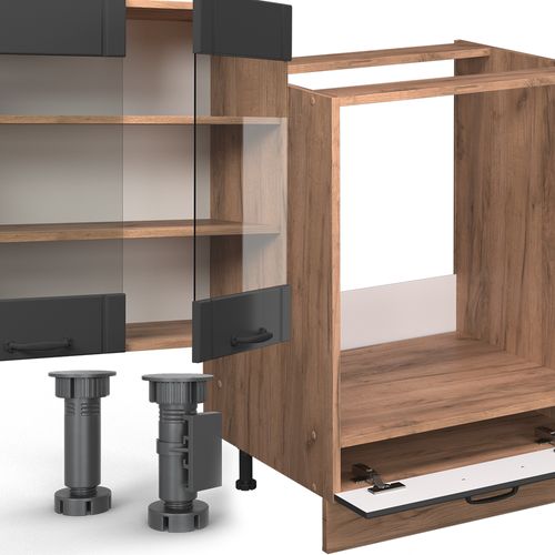 Cuisine Fame-line 56777 Gris Foncé 300cm , Pt Anthracite