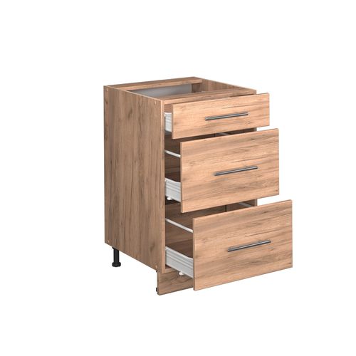 Meuble Cuisine Fame-line 56797 Chêne De Force Doré 50cm , Pt Anthracite