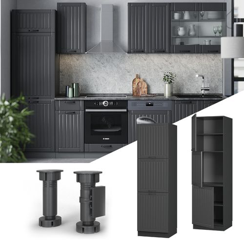 Meuble Pour Four Fame-line 56800 Gris Foncé 60cm