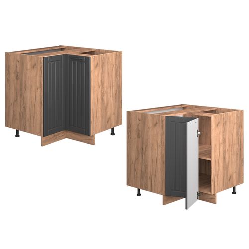 Meuble Dangle Fame-line 56873 Gris Foncé 80.5cm , Pt Chêne