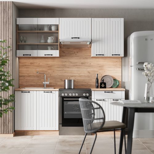 Cuisine Fame-line 56890 Blanc Campagne 200cm Sans Pt