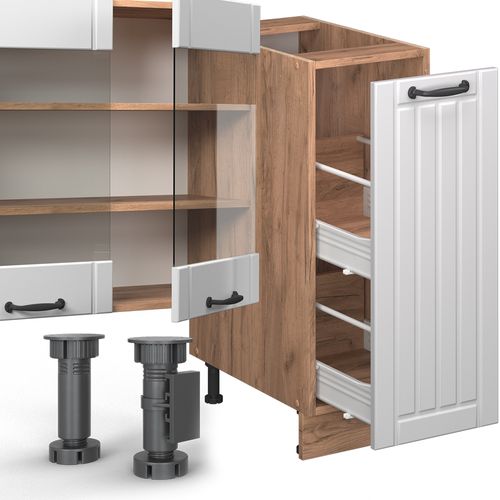 Cuisine Fame-line 56891 Blanc Campagne 280cm , Pt Anthracite