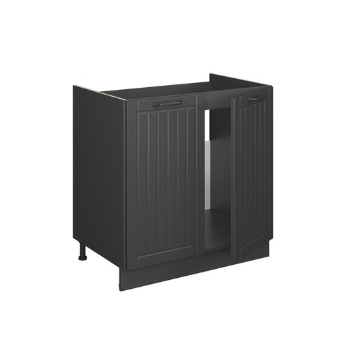 Meuble Bas Sous-évier Fame-line 56908 Gris Foncé 80cm , Pt Anthracite