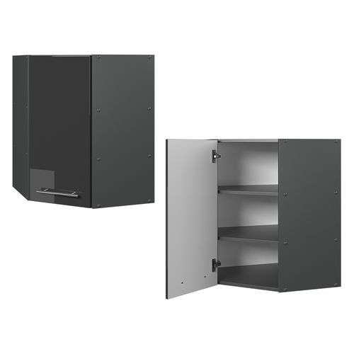 Elément Haut De Cuisine Fame-line 56912 Anthracite Haute Brillance 57cm