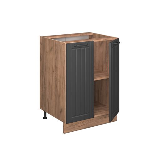 Meuble Bas De Cuisine Fame-line 56913 Gris Foncé 60cm Sans Pt