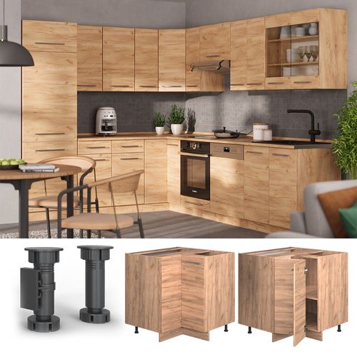 Meuble Dangle Fame-line 56918 Chêne De Force Doré 80.5cm , Pt Anthracite