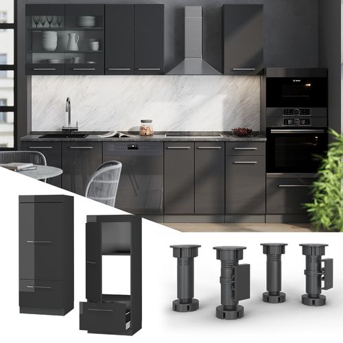 Armoire Micro-ondes Fame-line 56922 Anthracite Haute Brillance 60cm