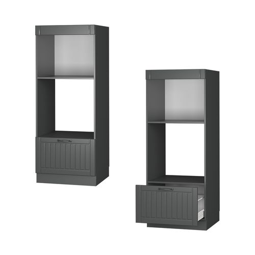 Armoire Micro-ondes Fame-line 56923 Gris Foncé 60cm Ouvert