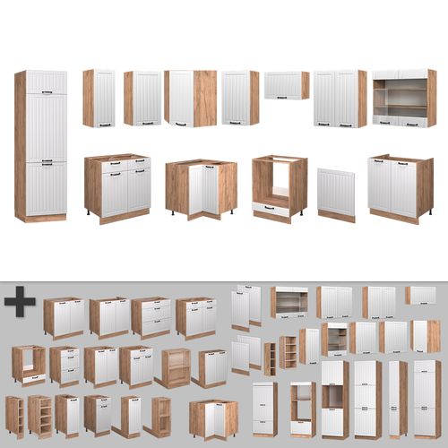 Cuisine En Angle Fame-line 56938 Blanc Campagne 287x46cm Sans Pt