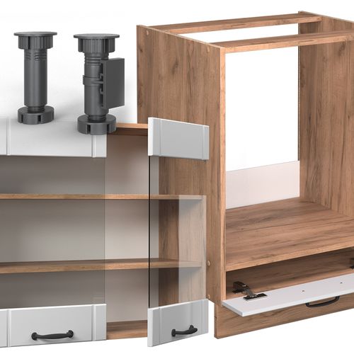 Cuisine En Angle Fame-line 56938 Blanc Campagne 287x46cm Sans Pt