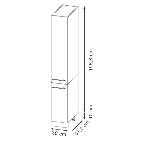 Meuble Cuisine Fame-line 56952 Gris Foncé 30cm