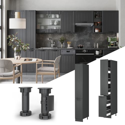 Meuble Cuisine Fame-line 56952 Gris Foncé 30cm