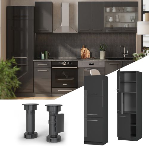 Meuble Pour Four Fame-line 56961 Anthracite Haute Brillance 60cm