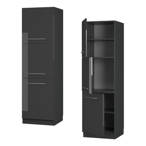 Meuble Pour Four Fame-line 56961 Anthracite Haute Brillance 60cm