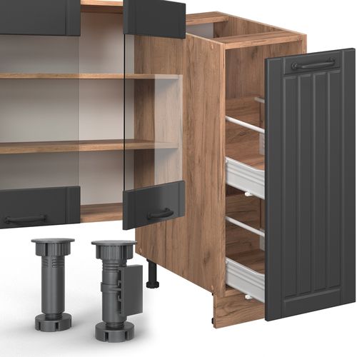 Cuisine Fame-line 56972 Gris Foncé 280cm Sans Pt