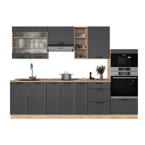 Cuisine Fame-line 56972 Gris Foncé 280cm Sans Pt