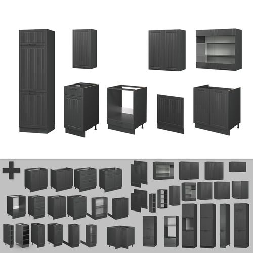 Cuisine Fame-line 56977 Gris Foncé 300cm , Pt Anthracite