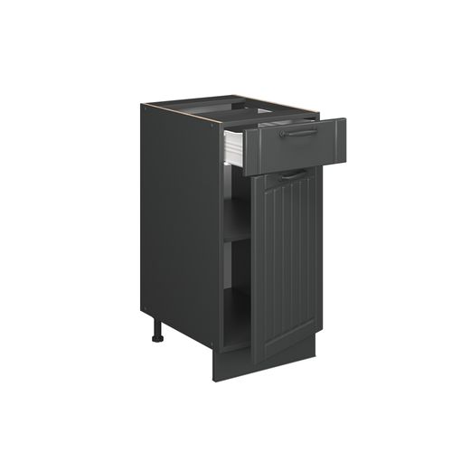 Meuble Cuisine Fame-line 56982 Gris Foncé 40cm , Pt Chêne