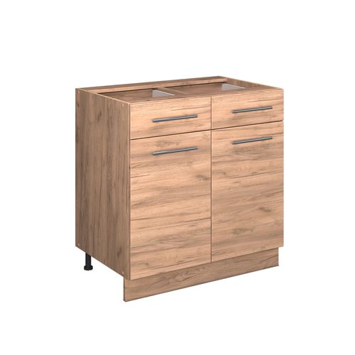 Meuble Cuisine Fame-line 56994 Chêne De Force Doré 80cm , Pt Chêne