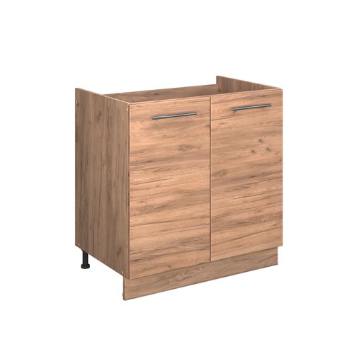 Meuble Bas Sous-évier Fame-line 57032 Chêne De Force Doré 80cm , Pt Anthracite