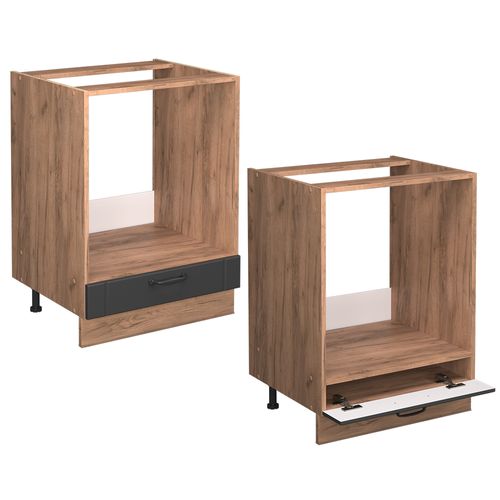 Meuble Pour Four Fame-line 57034 Gris Foncé 60cm , Pt Marbre