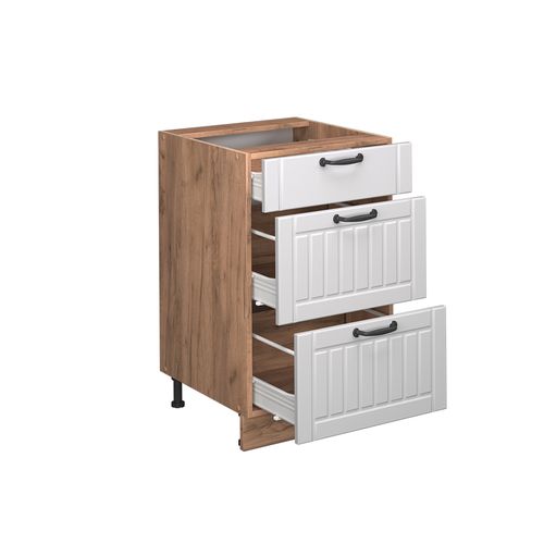 Meuble Cuisine Fame-line 57035 Blanc Campagne 50cm Sans Pt