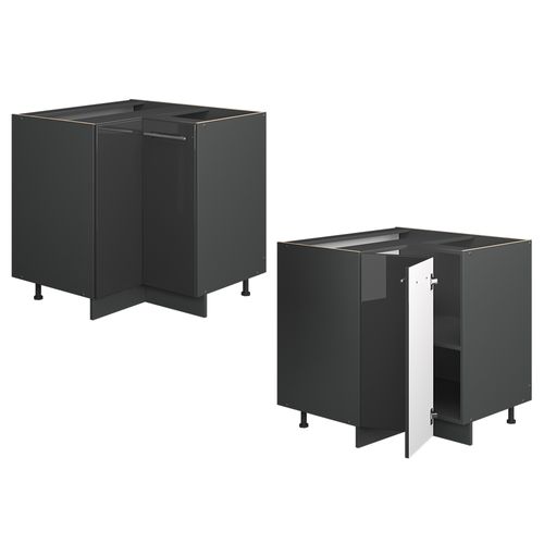 Meuble Dangle Fame-line 57062 Anthracite Haute Brillance 80.5cm , Pt Chêne