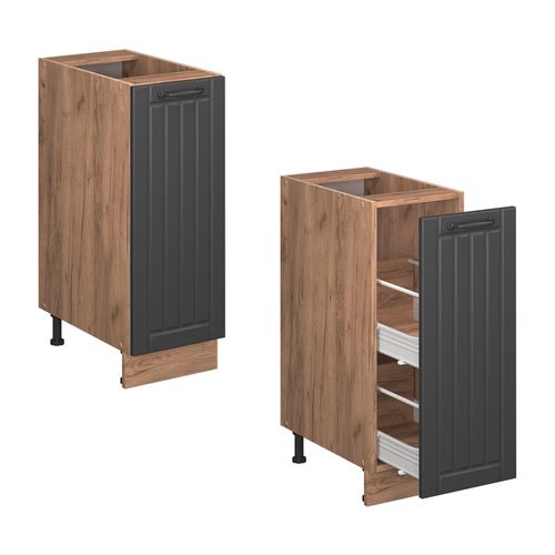 Meuble De Cuisine Fame-line 57075 Gris Foncé 30cm , Pt Marbre