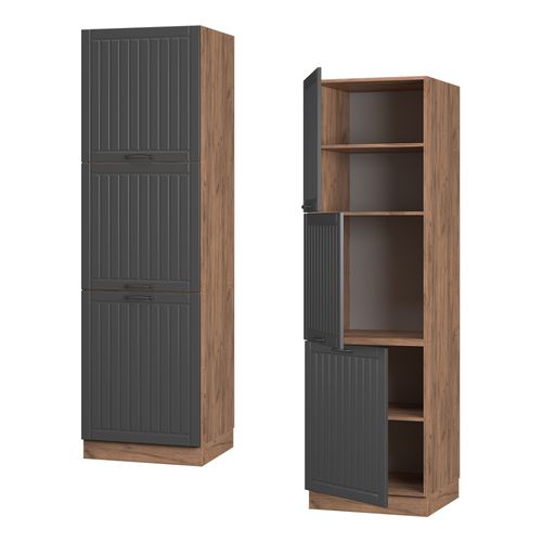 Meuble Pour Four Fame-line 57077 Gris Foncé 60cm