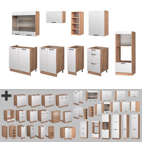 Cuisine Fame-line 57088 Blanc Campagne 280cm Sans Pt