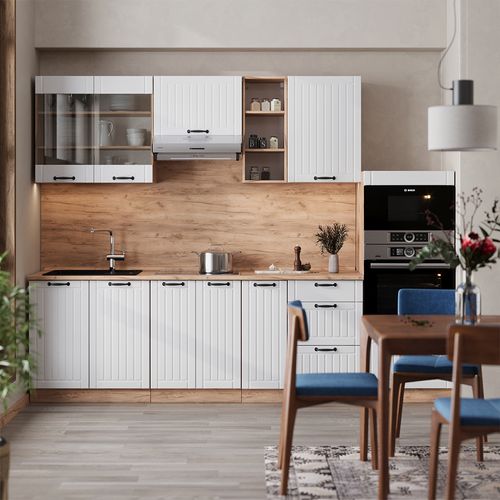 Cuisine Fame-line 57088 Blanc Campagne 280cm Sans Pt