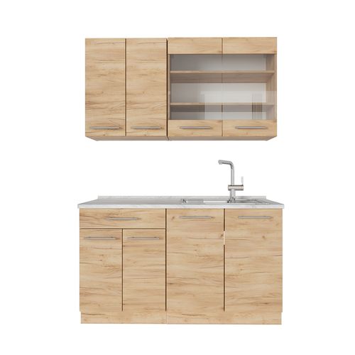 Cuisine Fame-line 57096 Chêne De Force Doré 140cm , Pt Marbre