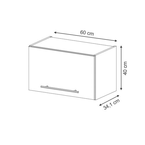 Elément Haut De Cuisine Fame-line 57103 Anthrazit-gold Landhaus 60cm Plat