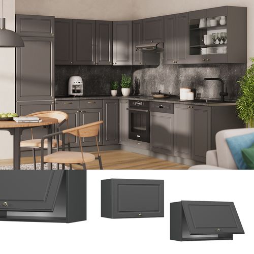 Elément Haut De Cuisine Fame-line 57103 Anthrazit-gold Landhaus 60cm Plat