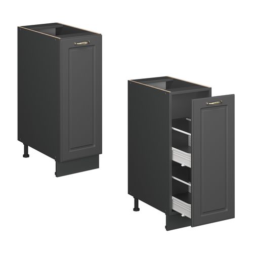 Meuble De Cuisine Fame-line 57104 Anthrazit-gold Landhaus 30cm , Pt Chêne