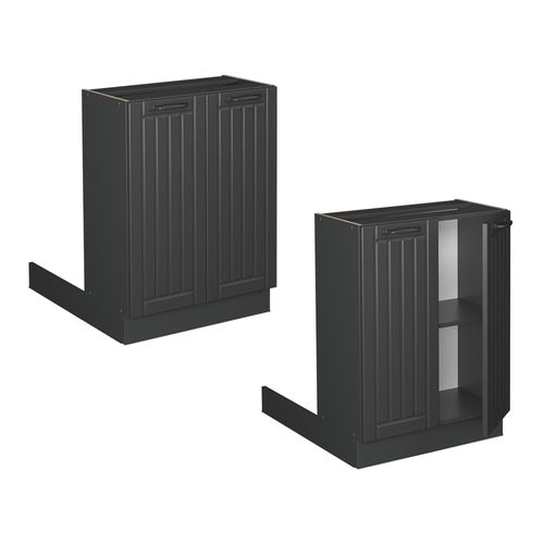 Îlot De Cuisine Fame-line 57115 Gris Foncé 60cm Sans Pt