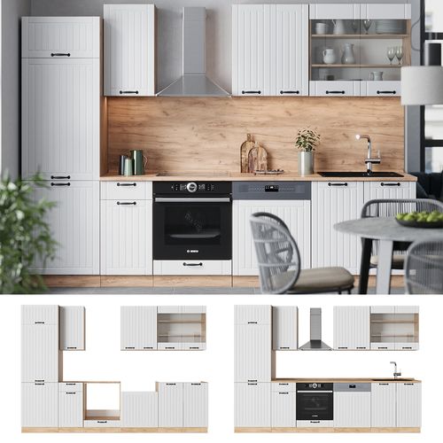 Cuisine Fame-line 57131 Blanc Campagne 300cm , Pt Anthracite