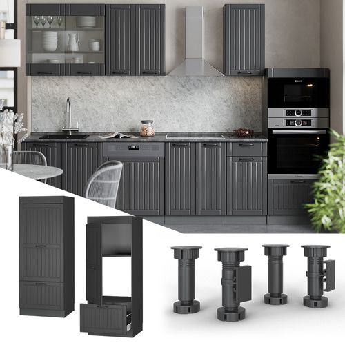 Armoire Micro-ondes Fame-line 57154 Gris Foncé 60cm