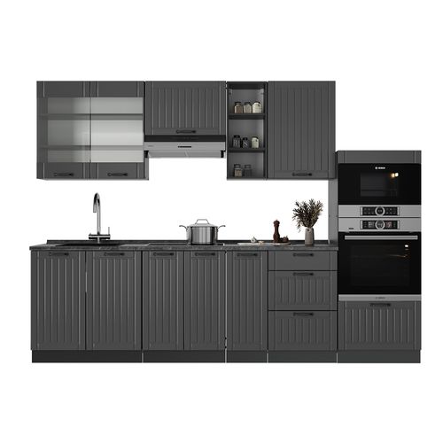 Cuisine Fame-line 57163 Gris Foncé 280cm Sans Pt