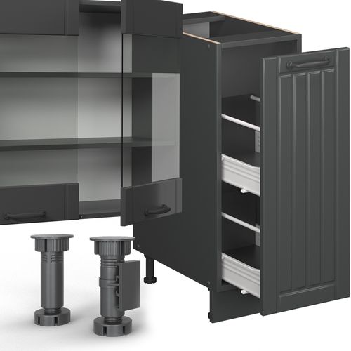 Cuisine Fame-line 57163 Gris Foncé 280cm Sans Pt